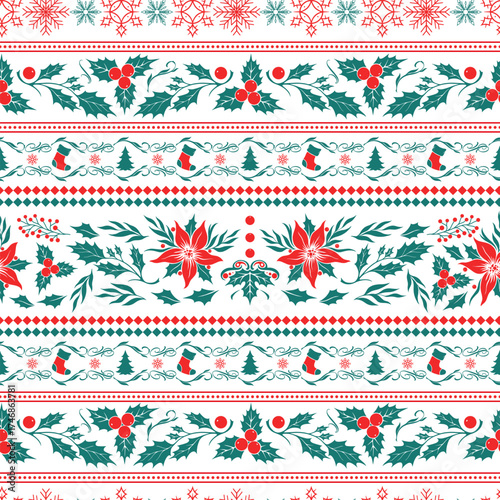 Festive Christmas fabric design