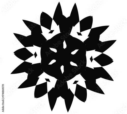 a black and white mandala