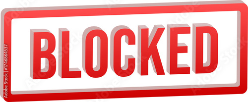 3D Crimson Red BLOCKED Text Design Isolated on Transparent Background