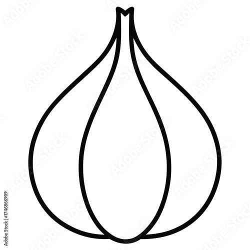 garlic  vector line art icon