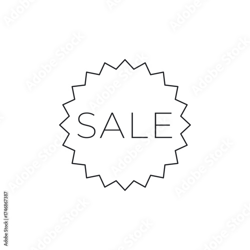 Minimal sale discount tag line art icon.