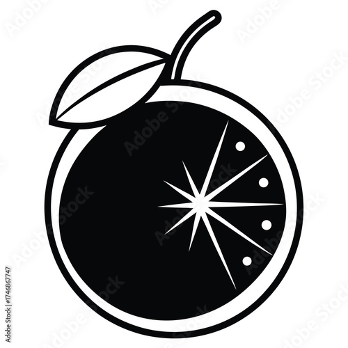 grapefruit vector line art icon
