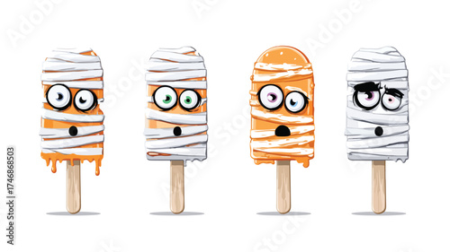 Creative Halloween Popsicle Treats with Cute Mummy Ice Cream Bar