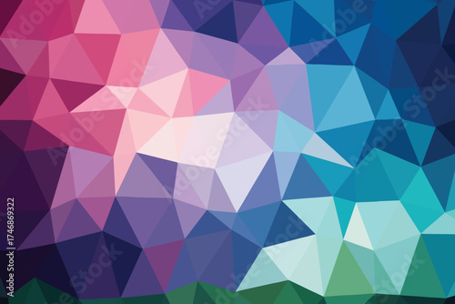 Geometric Harmony A Captivating Symphony of Colors and Shapes in a Dynamic Polygonal Abstraction