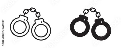 Handcuffs icon , shackles  icon, vector illustration . 