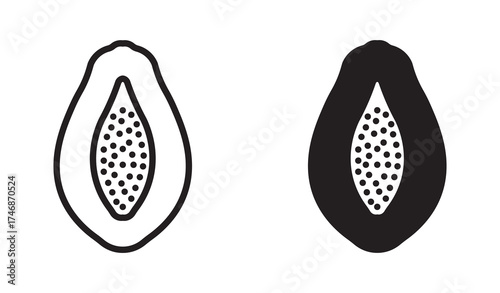 Papaya fruit icon, vector illustration .  
