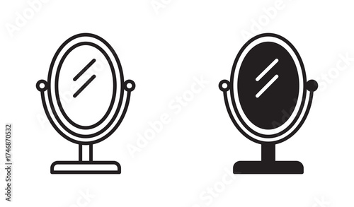 Mirror icon set, vector illustration .  
