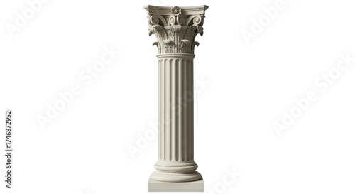 Isolated Column architectural feature classic building element in Ancient Greek style