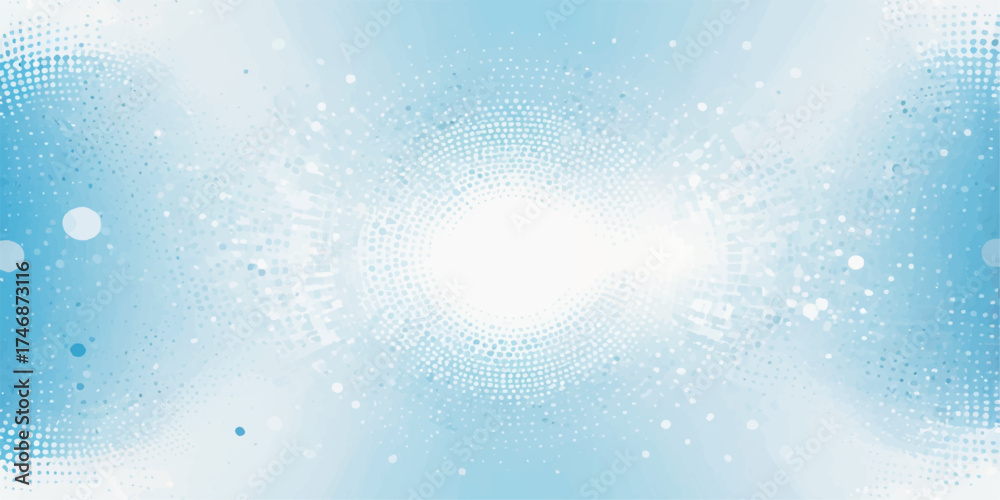 Obraz premium Abstract blue winter design with bokeh and snowflakes texture illustration