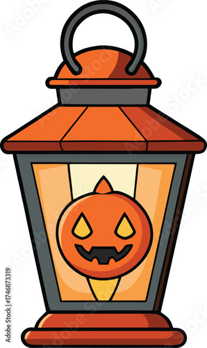 cat shaped lantern with candle light vector illustration