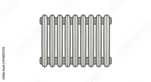Detailed Illustration of a Classic Cast Iron Radiator.
