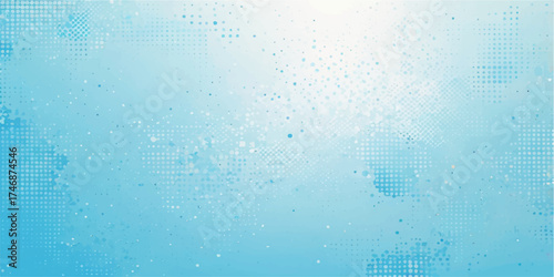 An abstract blue grunge texture evokes a wet glass surface with clear water drops and light bubbles