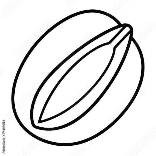 pistachio vector line art icon