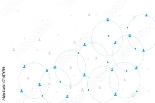 Plexus circles connection for global communication and technology futuristic background.