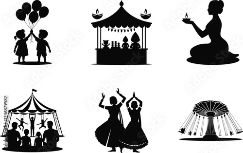 Diwali Carnival and Fair Event Vector Bundle