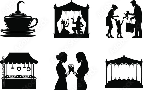 Diwali Carnival and Fair Event Vector Bundle