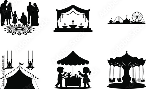 Diwali Carnival and Fair Event Vector Bundle
