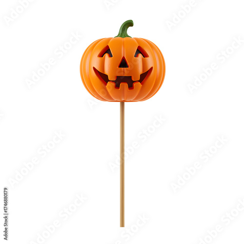 Jack O Lantern Pumpkin on Stick Simple Halloween Decoration