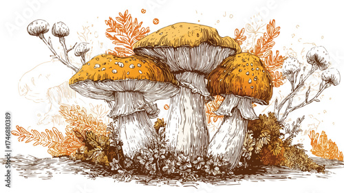 mushrooms in the forest