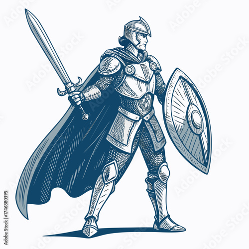 knight with sword and shield