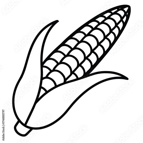 sweet corn vector line art icon