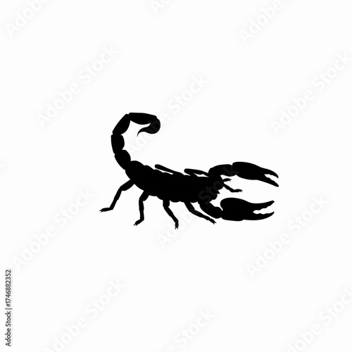 Silhouette vector graphic of a scorpion icon for digital and print applications scalable illustration