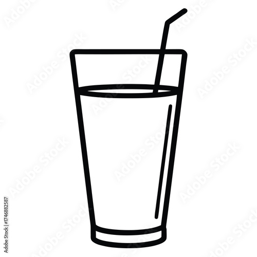 vegetable juice glass vector line art icon