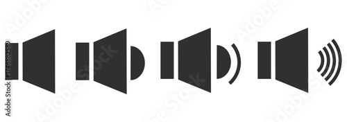 sound on off icons vector in line style . sound volume and mute icon. Volume allow and volume prohibit icon set. Sound and Mute. Volume icon set