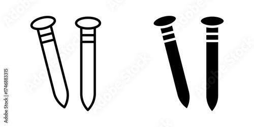 building reinforcement tool nail icon vector