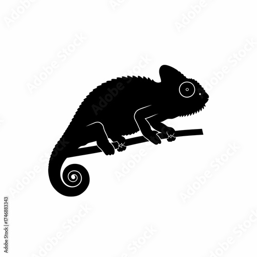 Scalable chameleon silhouette vector graphic for diverse design applications