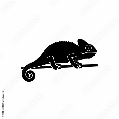 Silhouette vector chameleon illustration scalable graphic animal reptile art