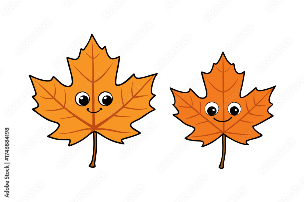 Obraz premium autumn maple leaves set isolated on white background