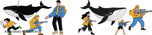 Whale Conservation Squad Protecting Marine Wildlife from Threats – Team of Activists Responding to Environmental Issues, Supporting Ocean Protection Efforts with Modern Gear, Fighting for Animal Welfa