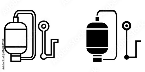 Expansion tank icon white on background