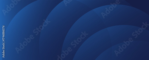 Abstract blue glowing geometric lines on dark blue background. Modern shiny blue circle lines pattern