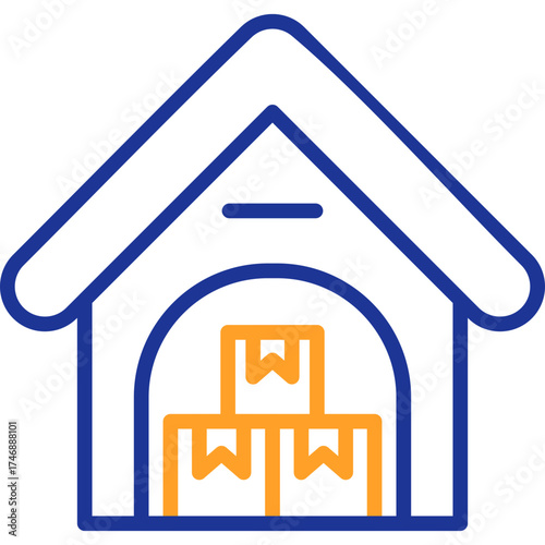 Color Outline Warehouse Icon
