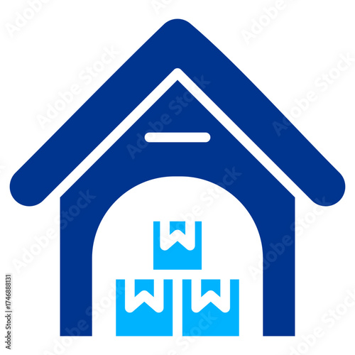 Blue Warehouse Icon