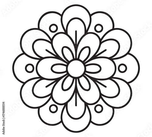 Bold Easy Mandala Coloring Pages 