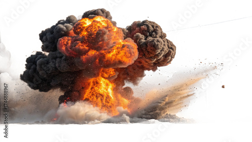 realistic explosion isolated on a transparent background