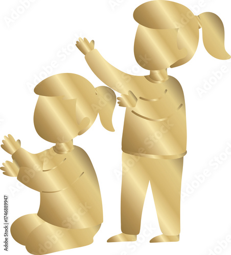 Golden Children Playing Together