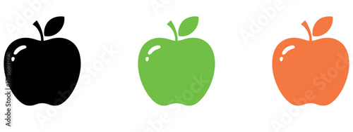 Vector illustration of an apple line art icon on a white background, symbolizing health, food, and organic freshness in a clean minimal style.