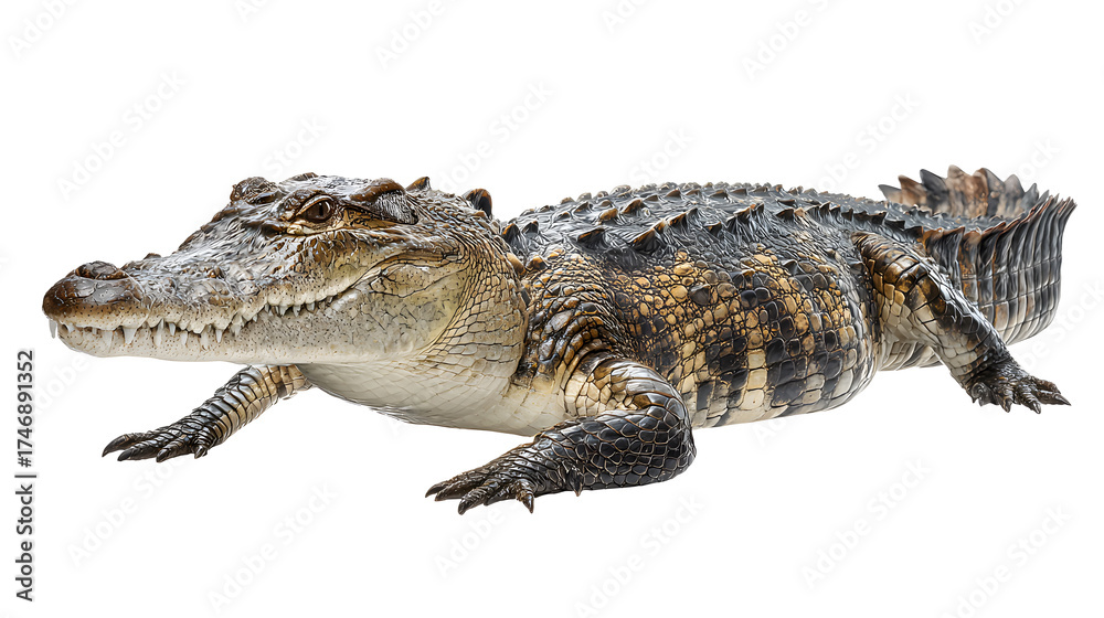 Naklejka premium Scary crocodile isolated on png background 