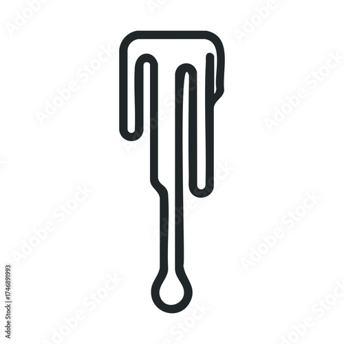 Dripping liquid design element for modern artwork and graphics. Vector line illustration