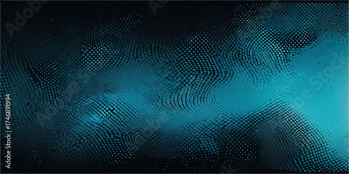 The abstract blue binary code pattern forms a futuristic digital technology tunnel design