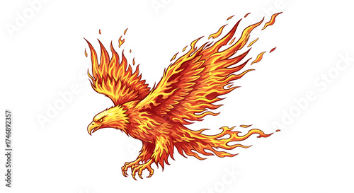 Fiery Eagle Rising: An Emblem of Power and Transformation