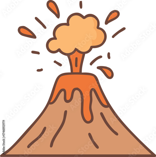 Volcano Eruption Vector Art