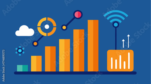 An infographiclike illustration featuring the increase in data speeds from 4G to 5G using bar graphs and visual icons to represent performance metrics.