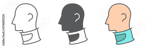 Cervical collar icon, orthopedic and medical, neck collar sign, vector graphics, a linear pattern on a white background. editable stroke