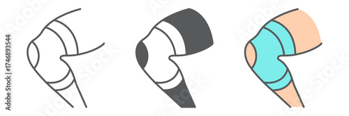 Knee brace icon, orthopedic and medical, leg bandage sign, vector graphics, a linear pattern on a white background. editable stroke