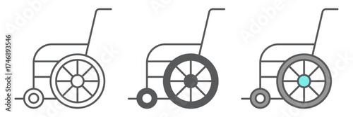 Wheelchair icon, orthopedic and medical, disabled chair sign, vector graphics, a linear pattern on a white background. editable stroke